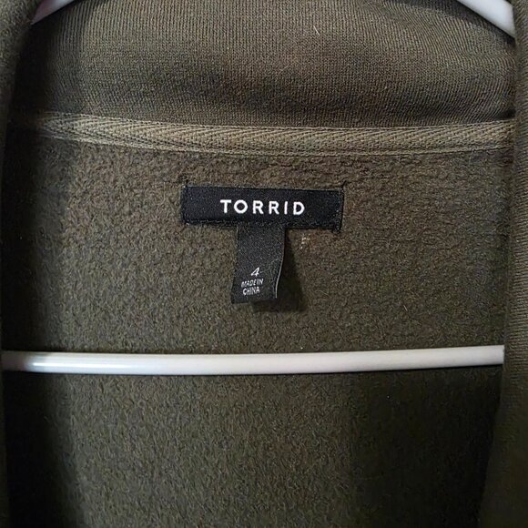 Torrid Olive Green Sweatshirt Jacket - Picture 4 of 4